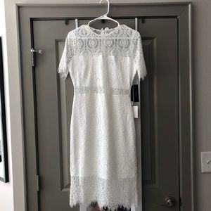 Lulu’s white midi lace dress